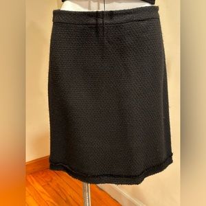 J Crew Mini Black Wool/ Polyester Lightly Fringe On Bottom Zipper In Bac…